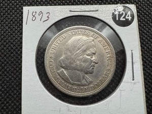 lot 124 image: 1893 Columbian Expo Commemorative Silver Half Dollar