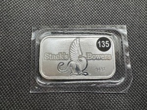 lot 135 image: 2023 One Ounce .999 Silver Stacks & Bowers Bar