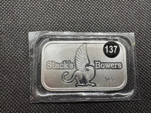 lot 137 image: 2023 One Ounce .999 Silver Stacks & Bowers Bar