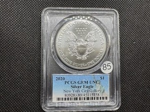 lot 85 image: 2020 1 Oz.  Silver American Eagle PCGS Gem Uncirculated Coin