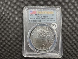 lot 89 image: 2021-O Privy Morgan Silver Dollar PCGS MS70 - Perfect Graded Coin -  PCGS Price Guide $240
