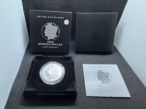 lot 93 image: 2021-O Uncirculated Morgan Silver Dollar in Original Mint Box with COA - Greysheet Wholesale Price - $132.00