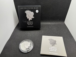 lot 98 image: 2023-S Proof Peace Silver Dollar in Original Mint Box with COA - Greysheet Wholesale Price - $132.00
