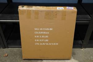 lot 5 image: Black Framed Round Mirror - 24