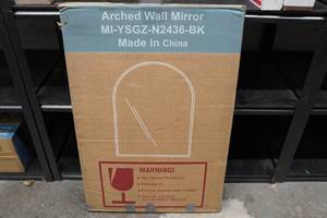 lot 7 image: Black Framed Arched Wall Mirror - 24x36