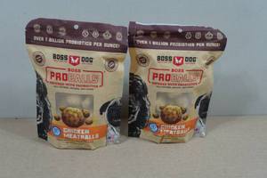 lot 70 image: 2 Boss Dog Pro Balls Chicken Meatballs Dog Treats