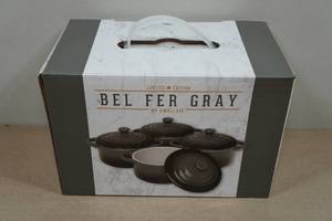 lot 131 image: Bel Fer Gray Mini Ceramic Cocottes
