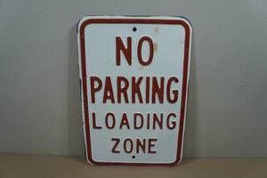 lot 149 image: No Parking Raised Metal Sign