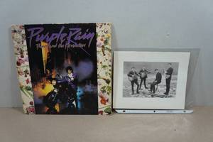 lot 163 image: Purple Rain Vinyl Record and Beatles 1962 Original Apple Print