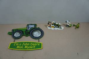 lot 230 image: John Deere Sign and Figurines