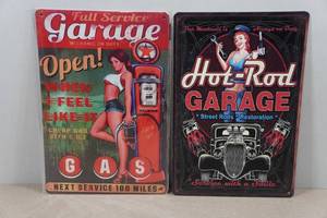 lot 309 image: 2 Novelty Metal Signs - Garage