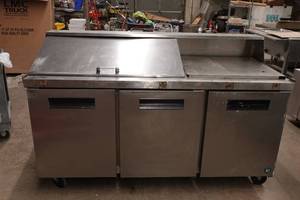 lot 18 image: Stainless Steel Refrigerated Prep Table