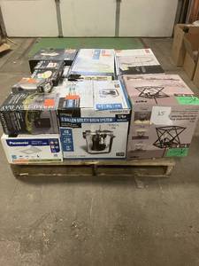 lot 25 image: Massive Pallet of Brand Name Misc Faucets, Showers, Fixtures, Towel Bars, Bathroom Fans, Ceiling Fans, Lights, and More (Parts Only) (Great for eBay Sellers)