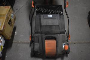 lot 102 image: WEN DT1516 16-Inch 15-Amp 2-in-1 Electric Dethatcher and Scarifier with Collection Bag