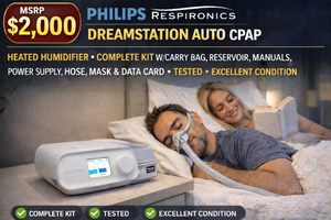 lot 3 image: MSRP $2,000 PHILIPS RESPIRONICS DREAMSTATION AUTO CPAP MACHINE HEATED HUMIDIFIER PROFESSIONAL SLEEP THERAPY DEVICE WCARRY BAG, RESERVOIR, MANUALS, POWER SUPPLY, HOSE, MASK &amp DATA CARD EXCELLENT WORKING CONDITION