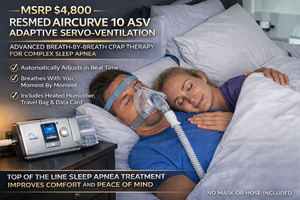 lot 6 image: MSRP $4,800 RESMED AIRCURVE 10 ASV ADAPTIVE SERVO-VENTILATION CPAP MACHINE ADVANCED BREATH-BY-BREATH SLEEP THERAPY SYSTEM FOR COMPLEX SLEEP APNEA, COLOR DISPLAY, HEATED HUMIDIFIER WCARRY BAG, DATA CARD, POWER SUPPLY -NO MASKHOSE -WORKS EXCELLENT&nbsp