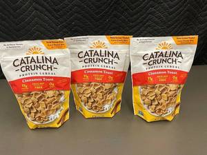 lot 38 image: HI 4 - Catalina Crunch Cinnamon Toast Protein Cereal - 9 oz (3-Pack)