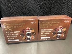 lot 90 image: Box R - Ginseng Treasure Kidney Tea with Shilajit - 2 Boxes (15 Tea Bags & 15 Shilajit Sticks per Box)