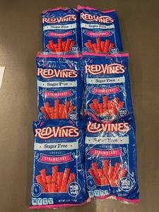 lot 116 image: Box U - Red Vines Sugar Free Twists Strawberry 5 oz Bags - 6 Pack