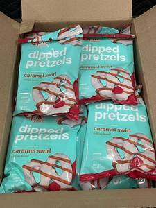 lot 293 image: ID 2 - Epic Goods Dipped Pretzels Caramel Swirl 2.8 oz - 12-Pack