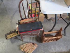 lot 172 image: Child size wood chair and magazine ...