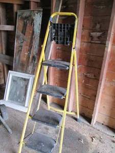lot 193 image: Step ladder and a vintage window