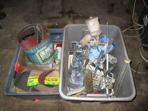 lot 204 image: Totes of painting supplies, sand pa...