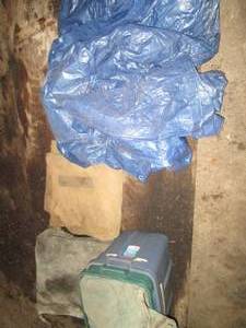 lot 208 image: Totes of assorted size tarps, drop ...