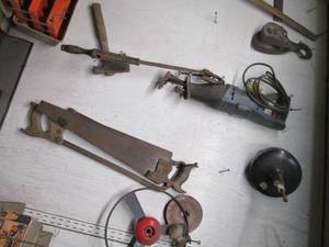 lot 253 image: Tap and die kits, vintage hand saws...