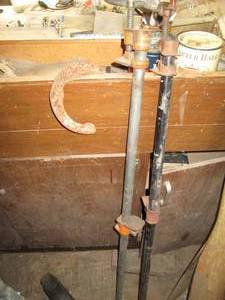 lot 276 image: Pair of metal 3-4foit pipe clamps...