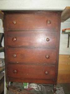 lot 277 image: Vintage wood 4 Drawer chest of draw...