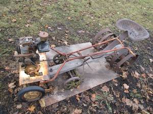 lot 20 image: Antique metal and wood horse drawn ...