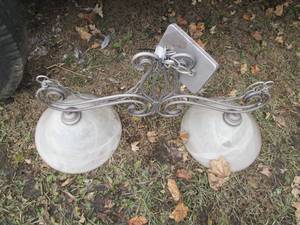 lot 50 image: Frosted glass and Brushed Nickel to...