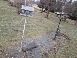 lot 91 image: Bird feeders and a Shepherds hook...