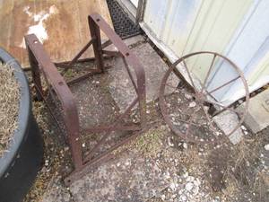 lot 92 image: Metal wheel and stand...