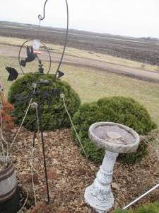 lot 95 image: Weather vane shepherd hook and bird...
