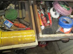 lot 132 image: Content of 2 workbench drawers to i...