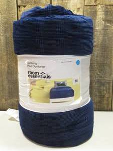 lot 18 image: TwinTwin Extra Long Corduroy Plaid Comforter Gray - Room Essentials