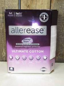 Allerease Full Ultimate Cotton Waterproof Allergen and Bedbug Barrier Zippered Mattress Protector, Full