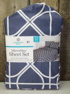 lot 61 image: Comfort Bay Microfiber 4 piece Queen Sheet set, Blue