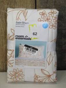 lot 62 image: Standard Satin Quilt Sham Copper Floral - Room Essentials
