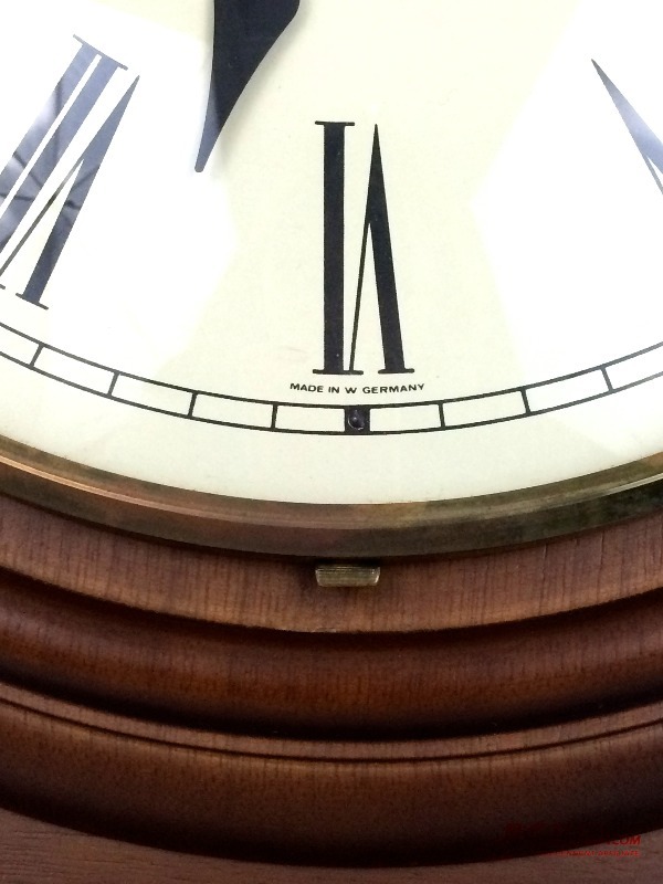 lot 36 image: Vintage Regulator Style Wooden Wall Clock with Winding Key