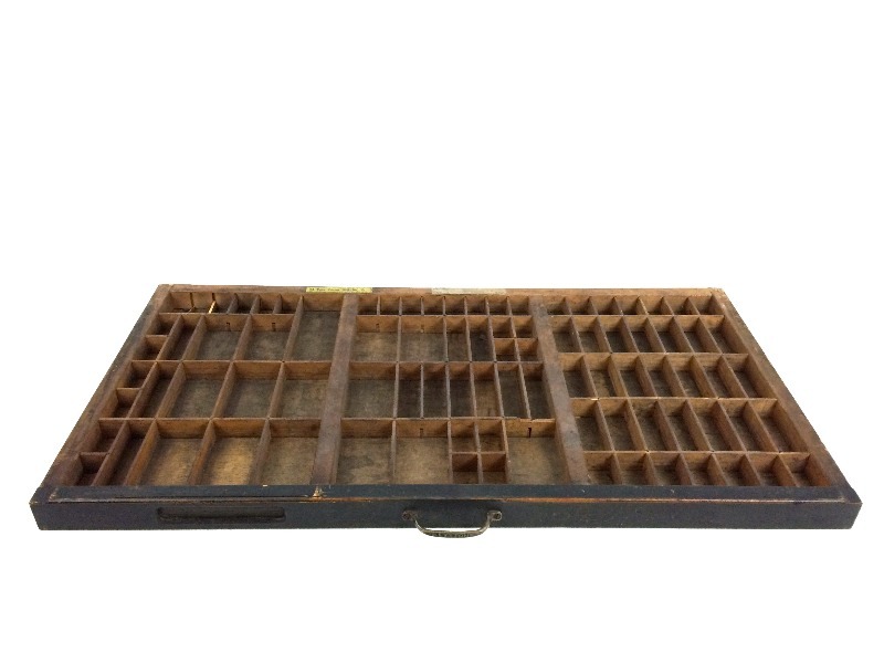 lot 39 image: Very Large Antique Stamp drawer..perfect for displaying your vintage fishing lures & collectables