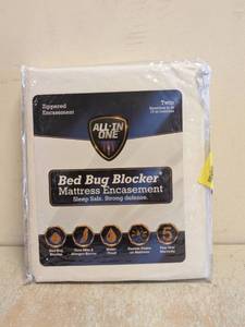 lot 21 image: NEW ALL IN ONE BED BUG BLOCKER MATTRESS ENCASEMENT SIZE TWIN
