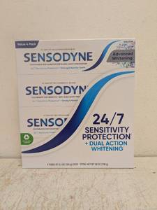 lot 28 image: NEW SENSODYNE ADVANCED WHITENING TOOTHPASTE 4PK