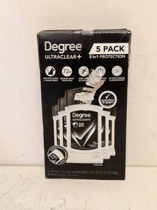 lot 49 image: NEW DEGREE ULTRACLEAR PLUS DEODORANT 5PK