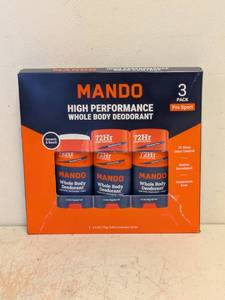 lot 61 image: NEW MANDO WHOLE BODY DEODORANT PRO SPORT 3PK