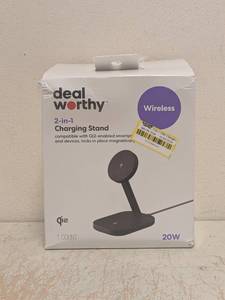 lot 150 image: NEW DEAL WORTHY 2-IN-1 WIRELESS CHARGING STAND
