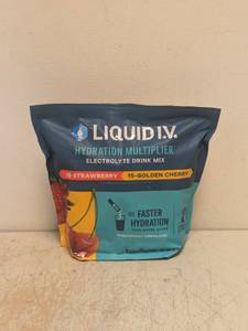 lot 249 image: NEW LIQUID I.V ELECTROLYTE DRINK MIX STRAWBERRYGOLDEN CHERRYLEMON LIME 30CT