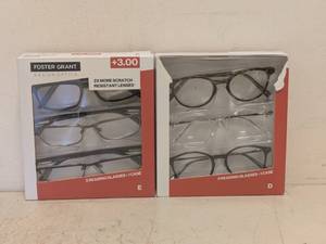 lot 260 image: (2) NEW FOSTER GRANT 3.00 READING GLASSES 3PK